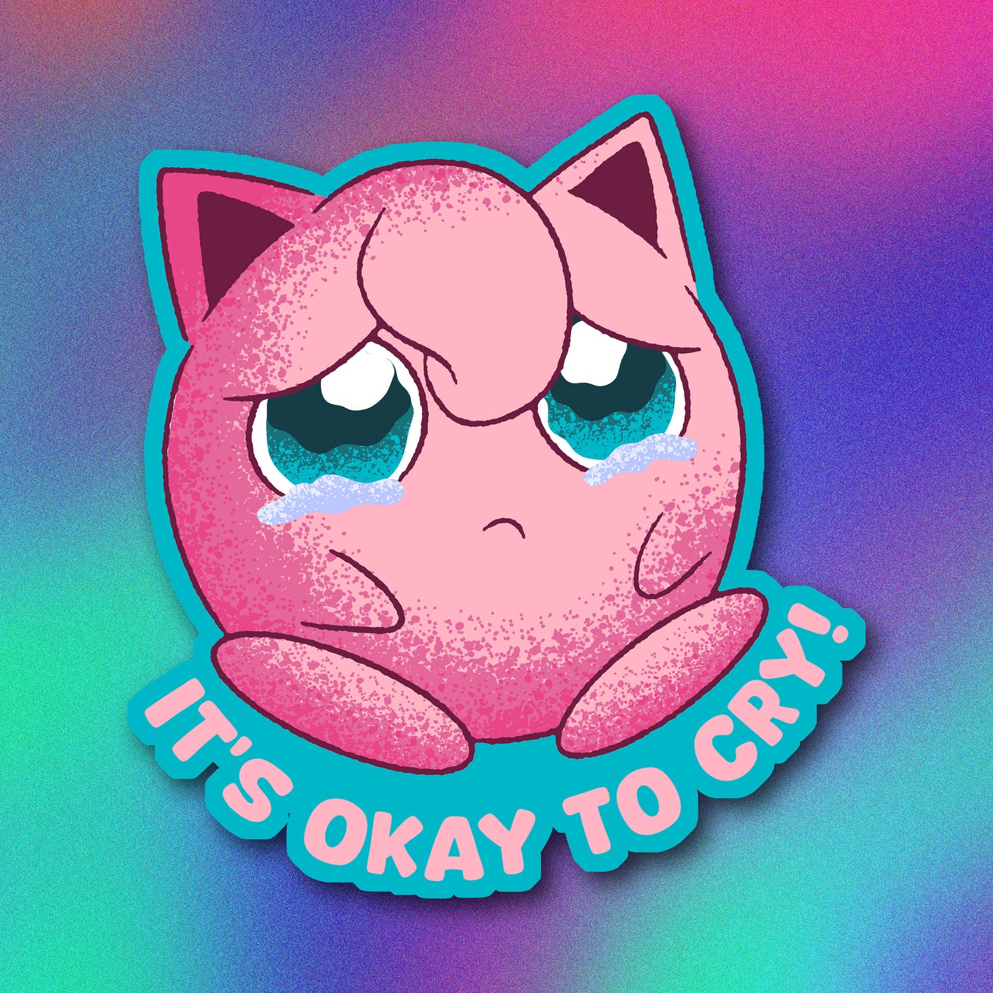 It's Okay to Cry! Jigglypuff Vinyl Sticker
