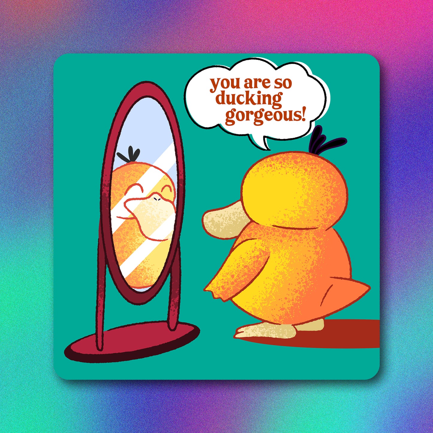 Psyduck Ducking Gorgeous Vinyl Sticker