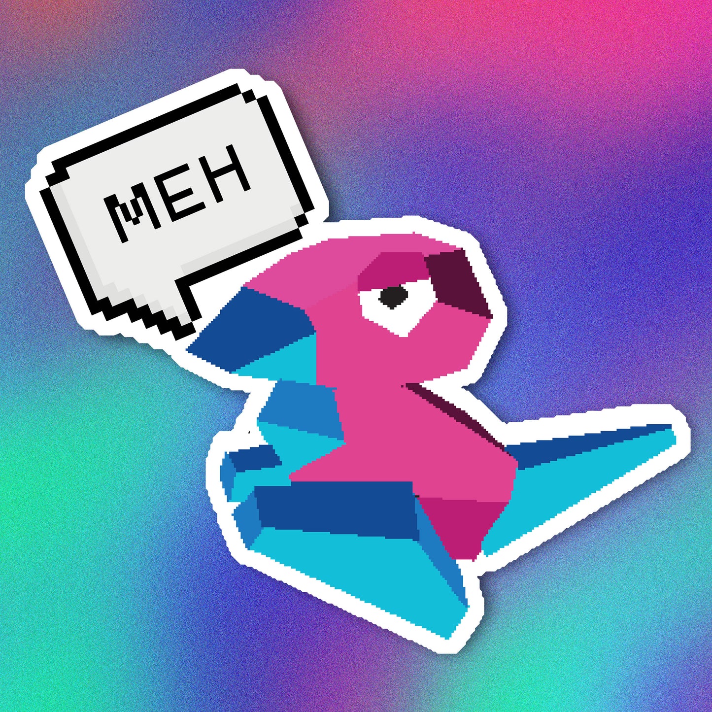 Porygon Meh Vinyl Sticker