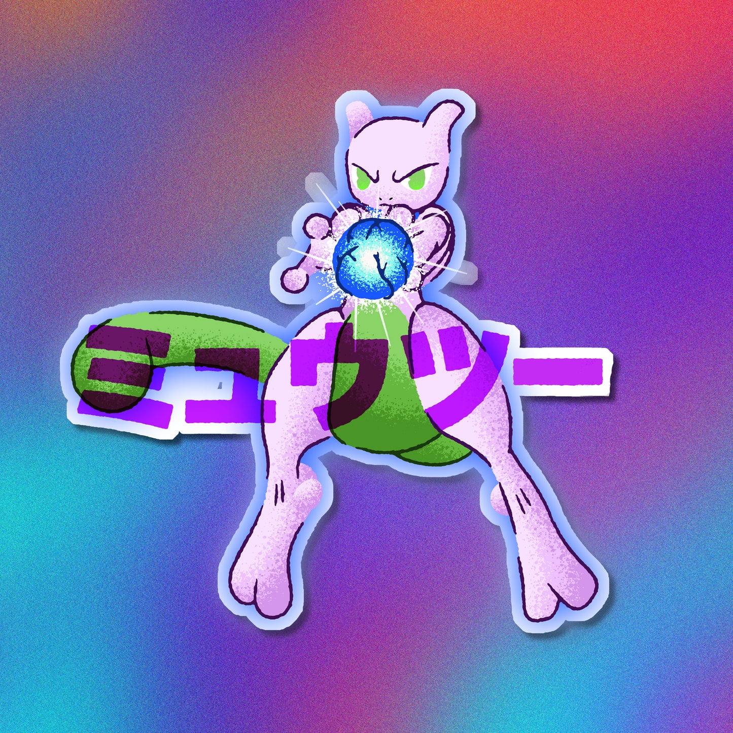 Shiny Mewtwo Vinyl Sticker