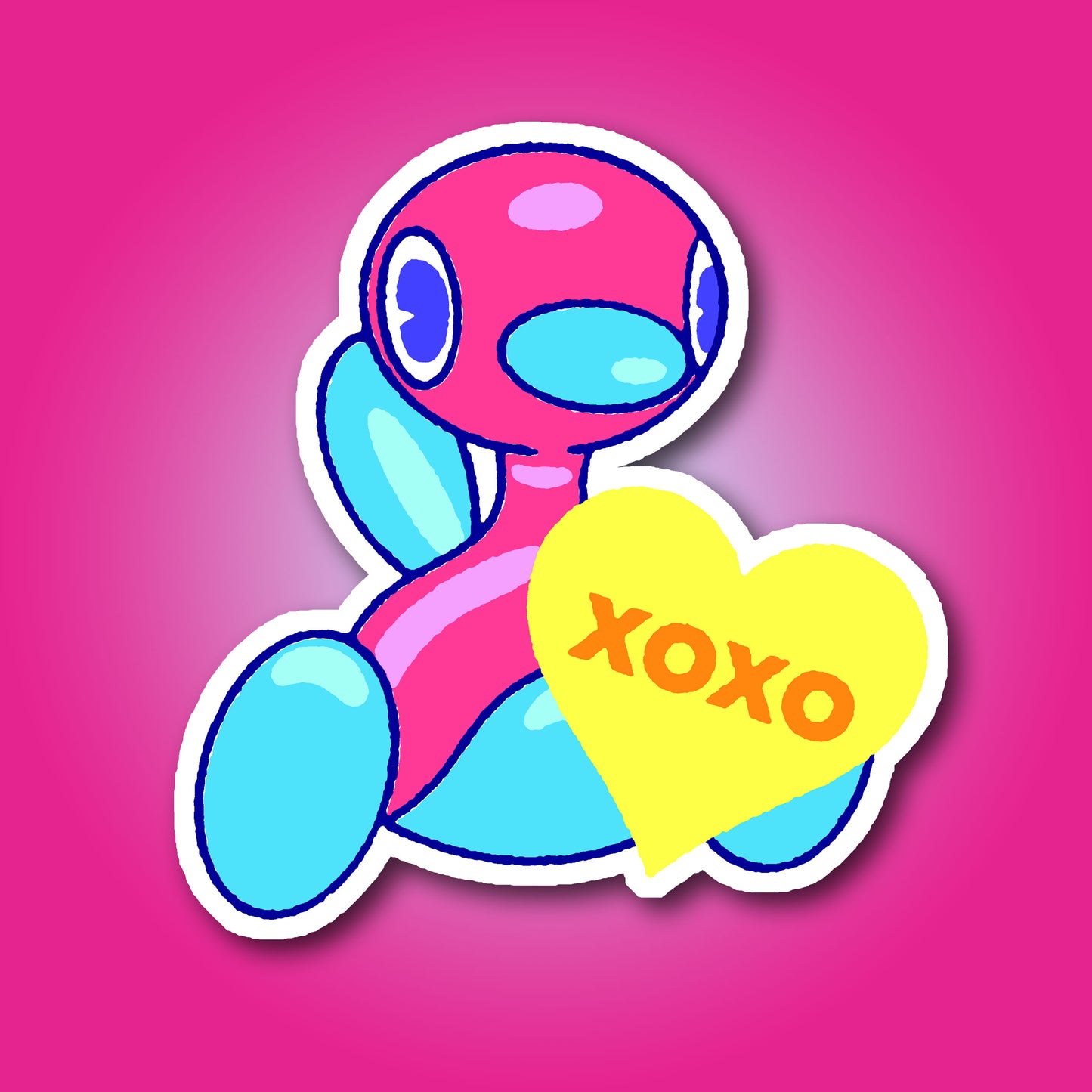 Custom Porygon2 Valentine's Day Vinyl Sticker