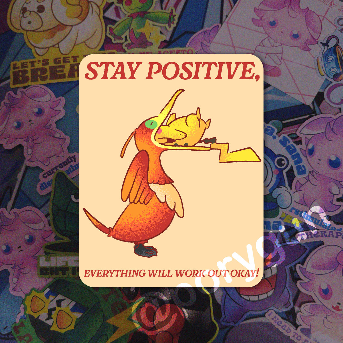 Stay Positive Vinyl Sticker