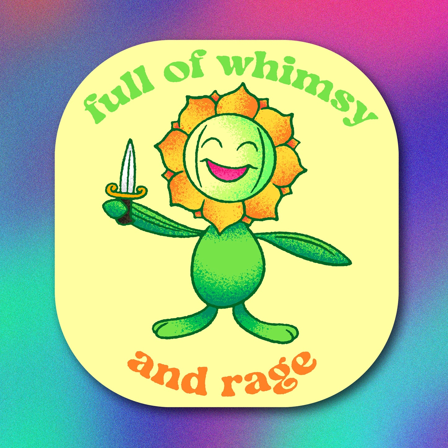 Sunflora Full of Whimsy and Rage Vinyl Sticker