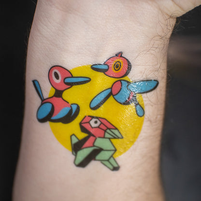 Porygon Fam Temporary Tattoo