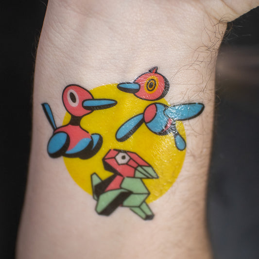Porygon Fam Temporary Tattoo