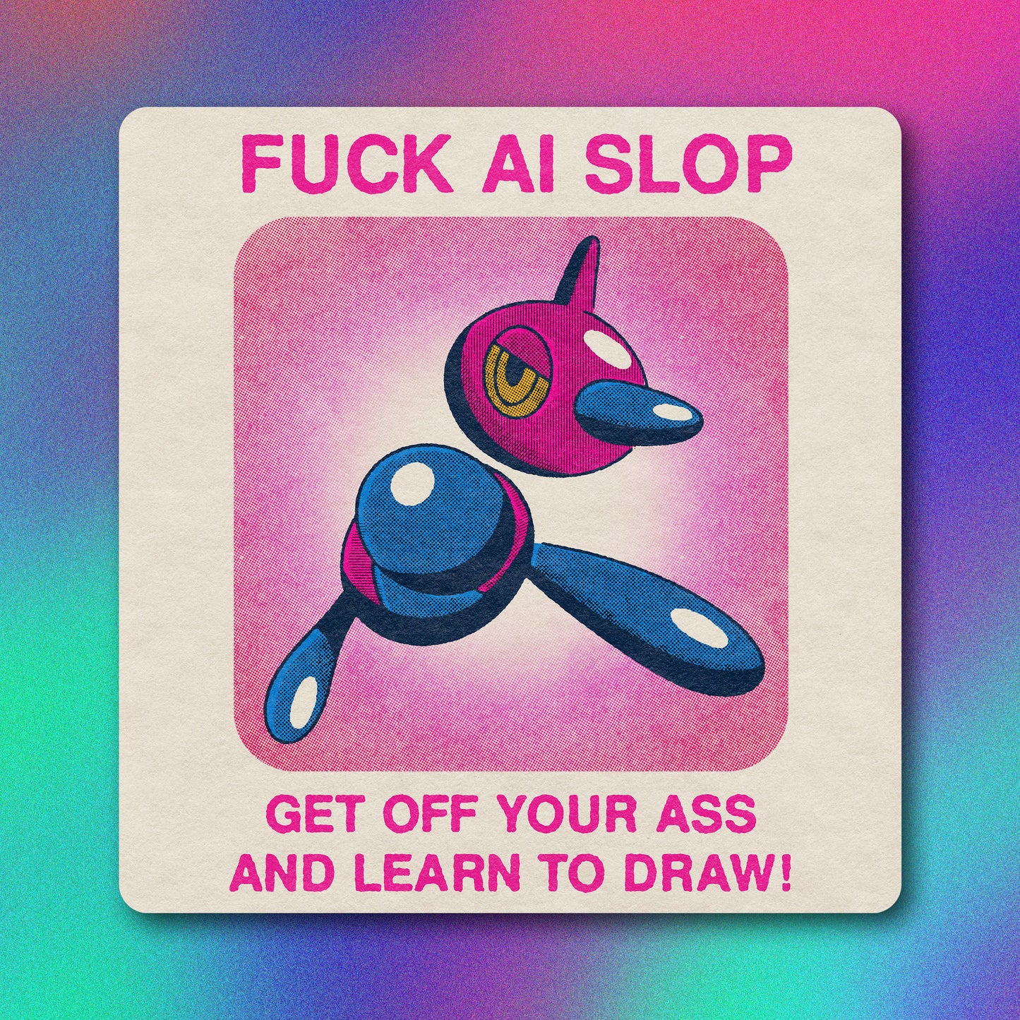 Porygon-z F AI SLOP! Vinyl Sticker