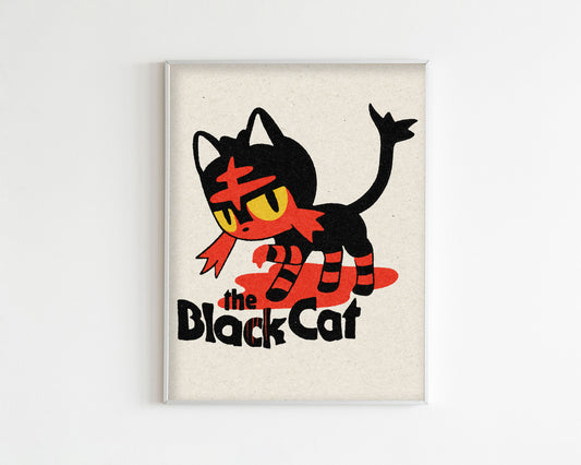 The Black Cat Litten Art Print