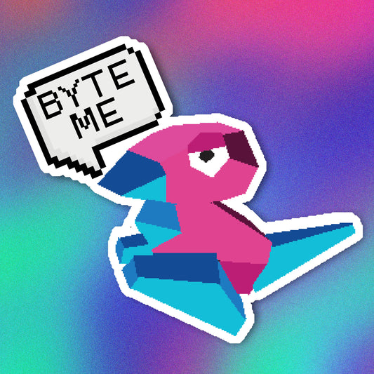 Porygon Byte Me Vinyl Sticker