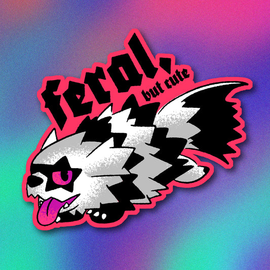 Galarian Zigzagoon Feral, But Cute Vinyl Sticker