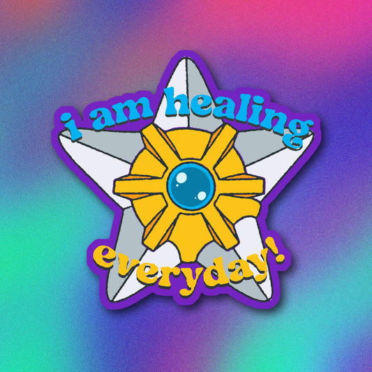 Shiny Staryu I am Healing Everyday Vinyl Sticker