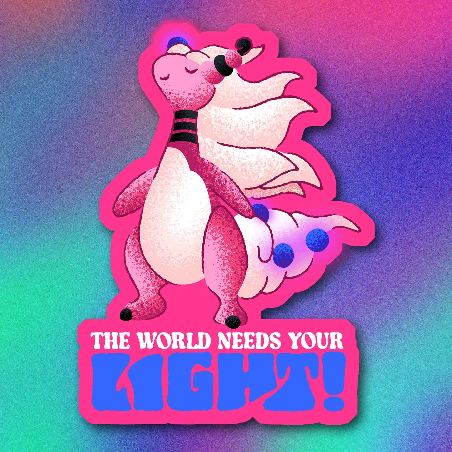Shiny Mega Ampharos The World Needs Your Light Vinyl Sticker