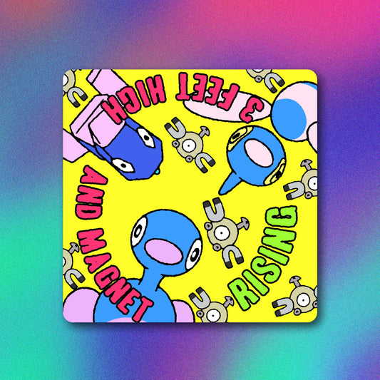 3ft High and Magnet Rising Vinyl Sticker