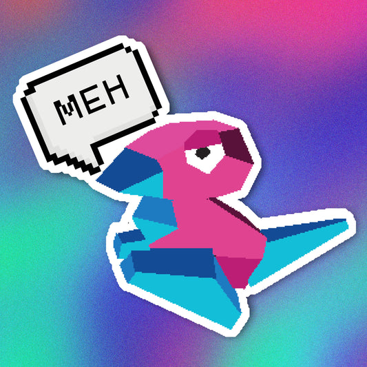 Porygon Meh Vinyl Sticker