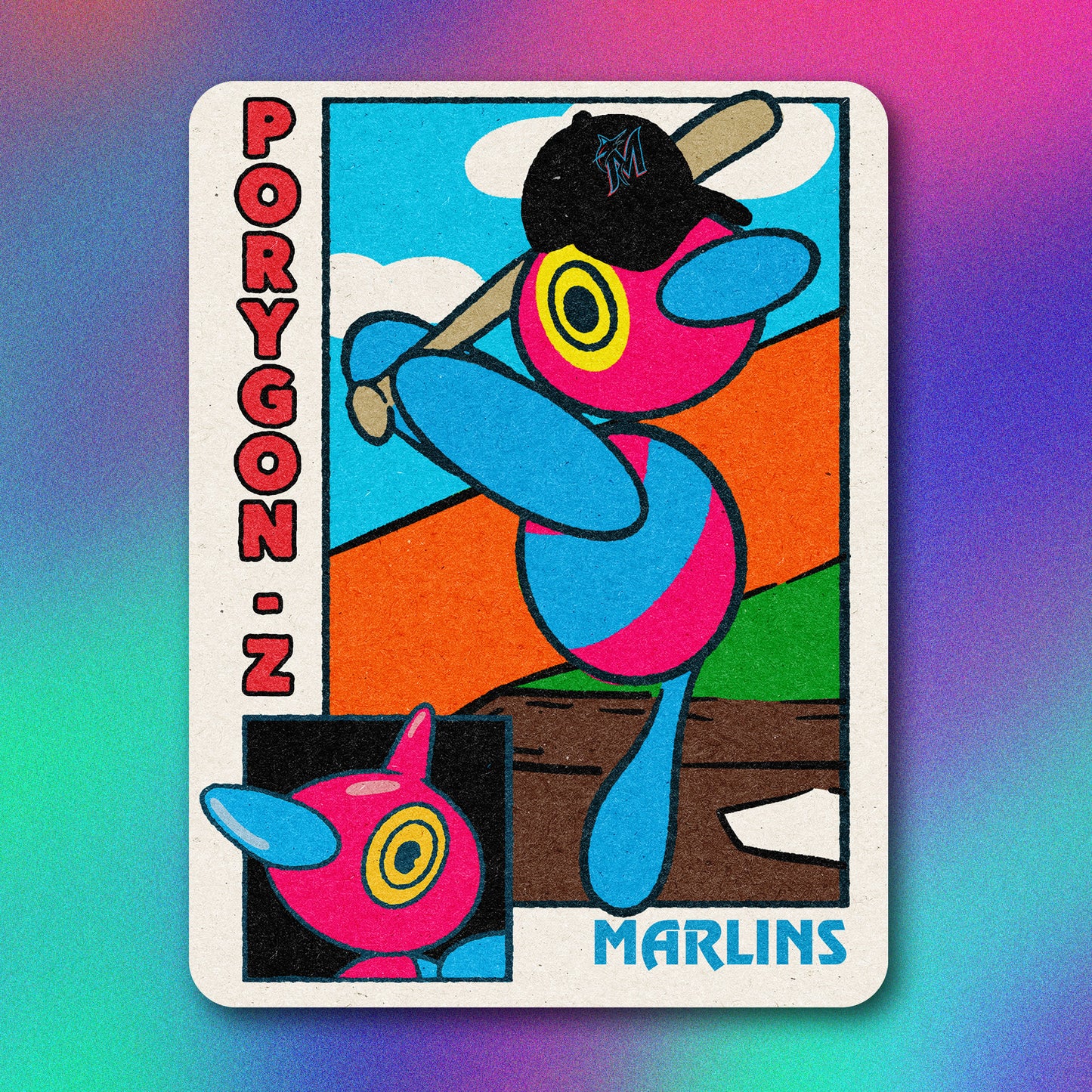 Porygon-z MLB Baseball Card Vinyl Sticker