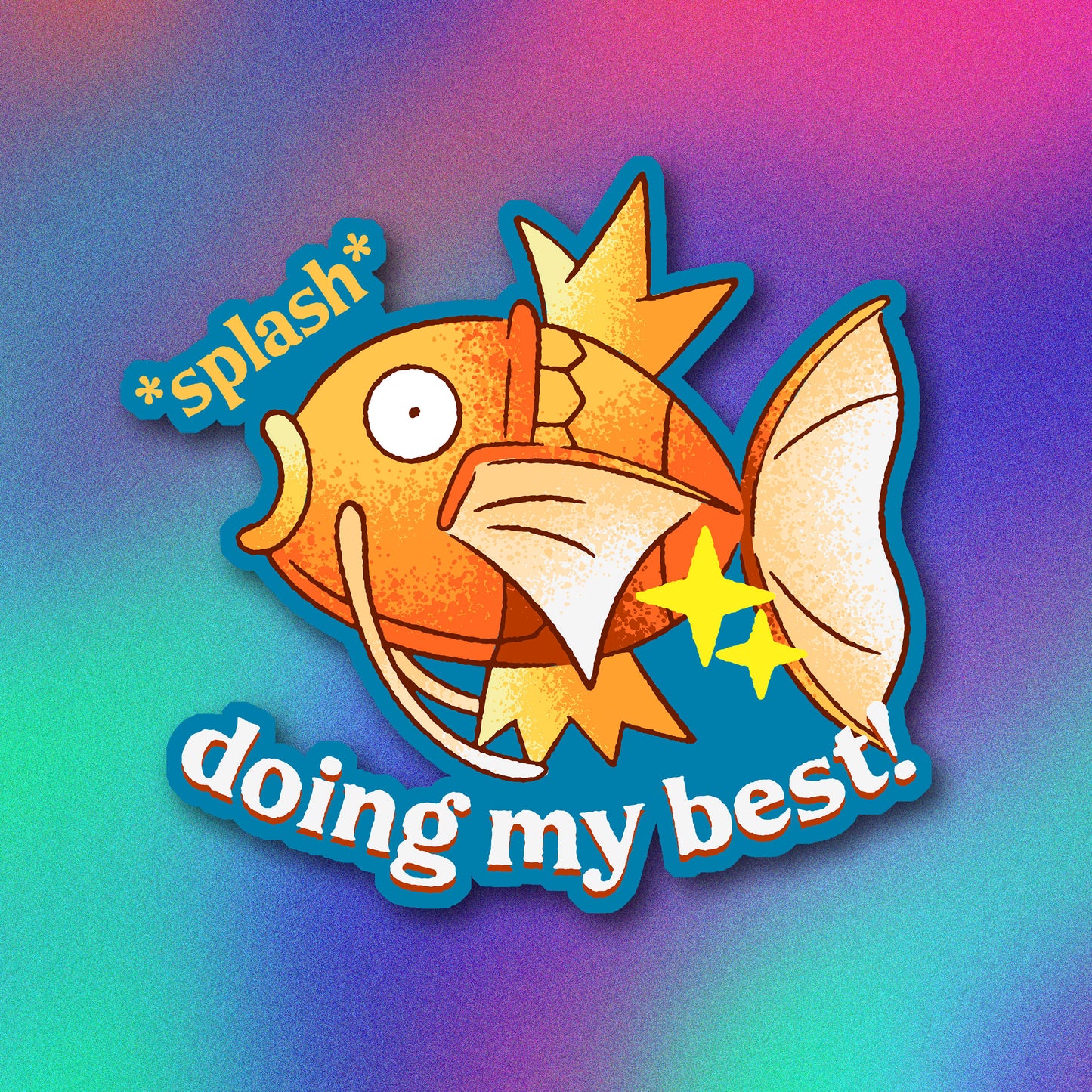 Shiny Magikarp Doing My Best Vinyl Sticker