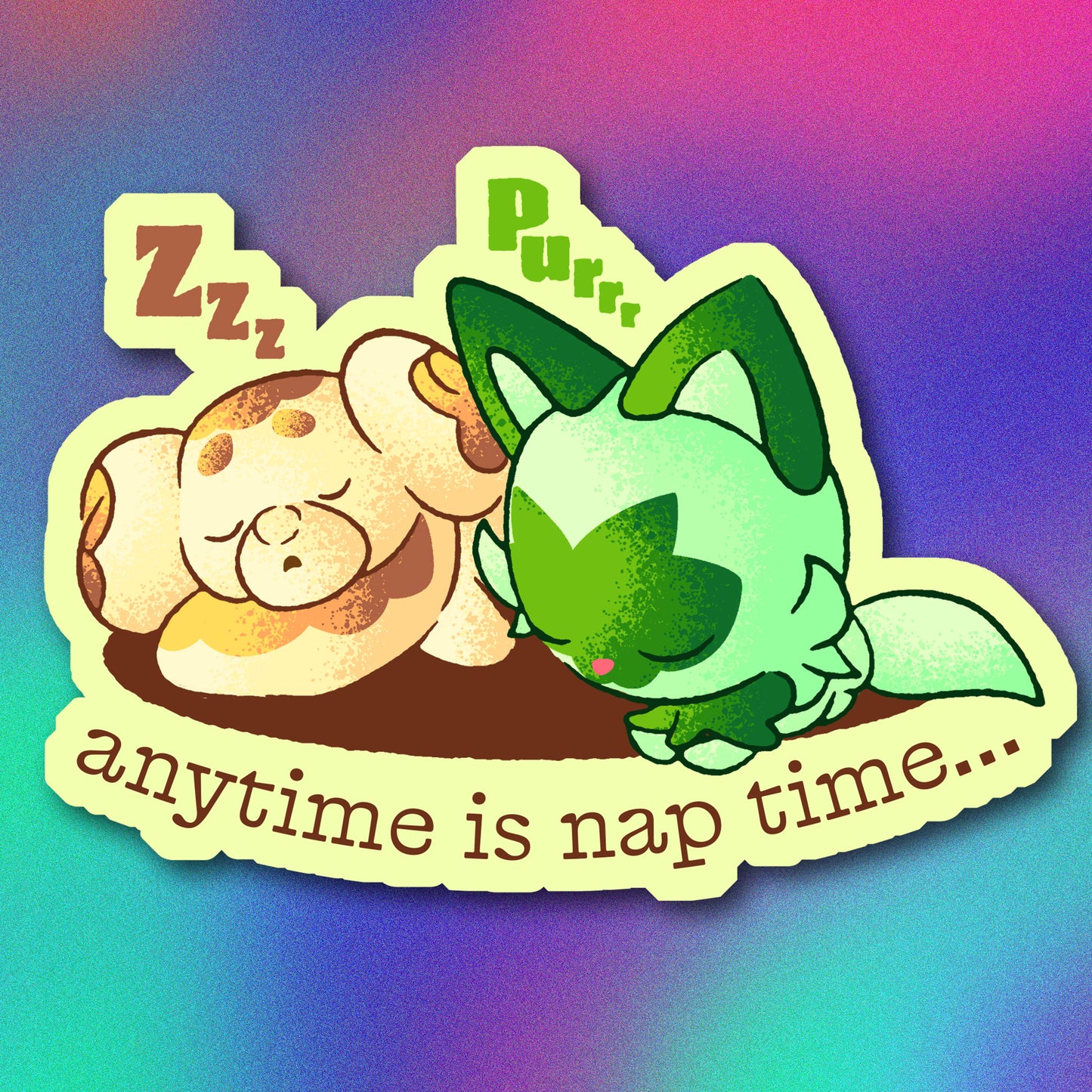 Fidough & Sprigatito Naptime Vinyl Sticker