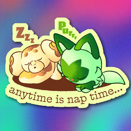 Fidough & Sprigatito Naptime Vinyl Sticker