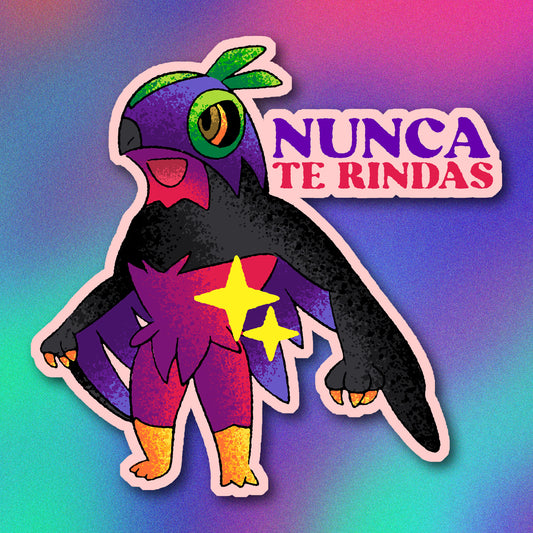 Shiny Hawlucha Nunca Te Rindas Vinyl Sticker