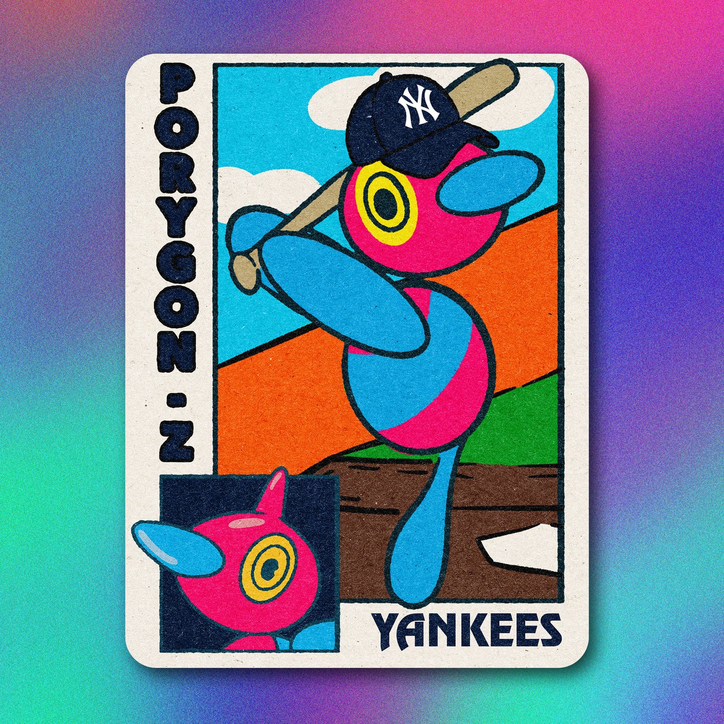 Porygon-z MLB Baseball Card Vinyl Sticker