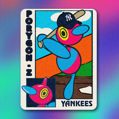 Porygon-z MLB Baseball Card Vinyl Sticker