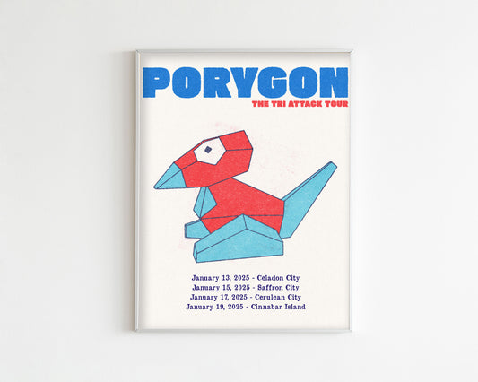 Porygon: The Tri Attack Tour Art Print