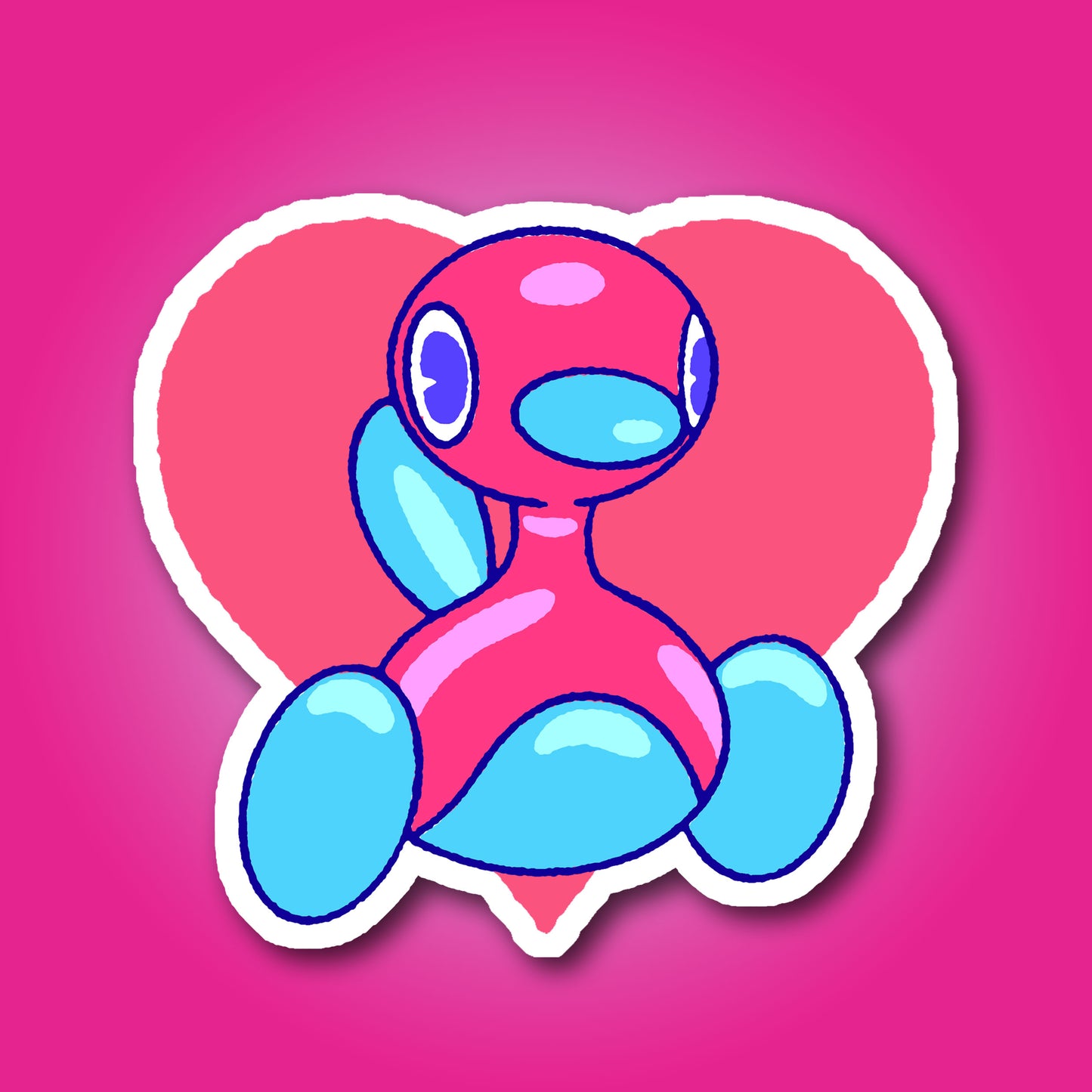 Porygon2 Valentines Day Vinyl Sticker