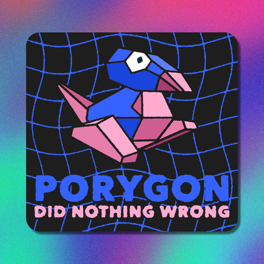 Porygon Did Nothing Wrong Vinyl Sticker (Shiny)