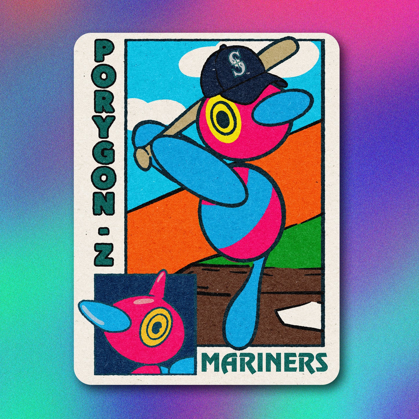 Porygon-z MLB Baseball Card Vinyl Sticker
