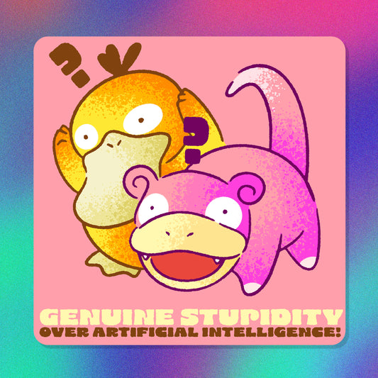 Psyduck & Slowpoke Stupidity Vinyl Sticker
