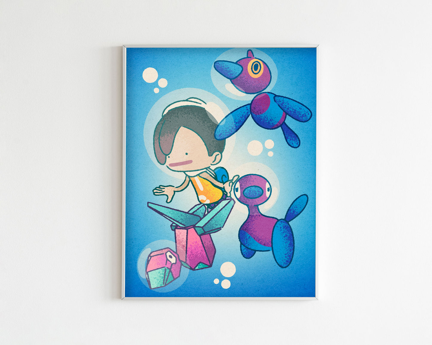 Porygon Pokopia Dive Art Print