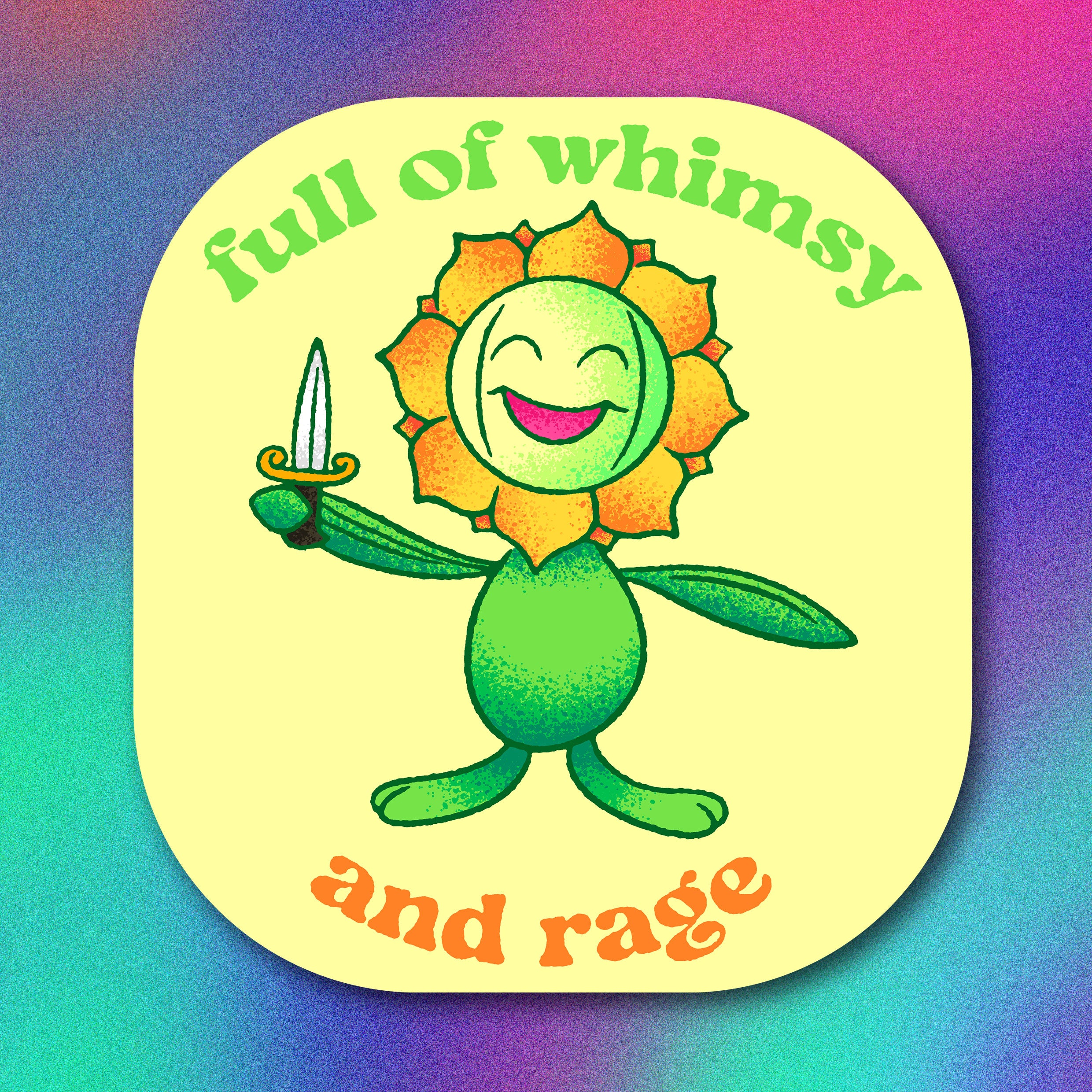 Sunflora Full of Whimsy and Rage Vinyl Sticker – PoryCo