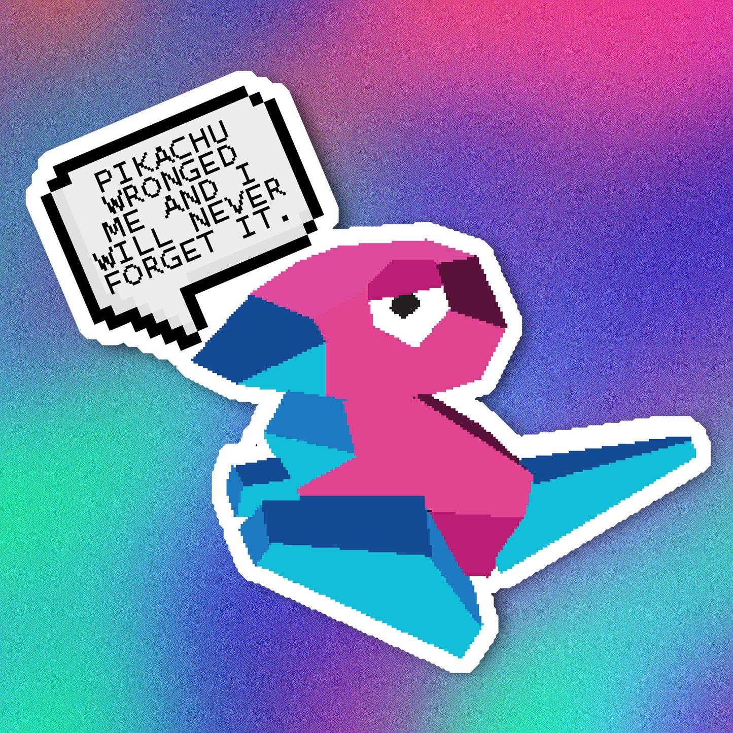 Porygon Pikachu Wronged Me Vinyl Sticker
