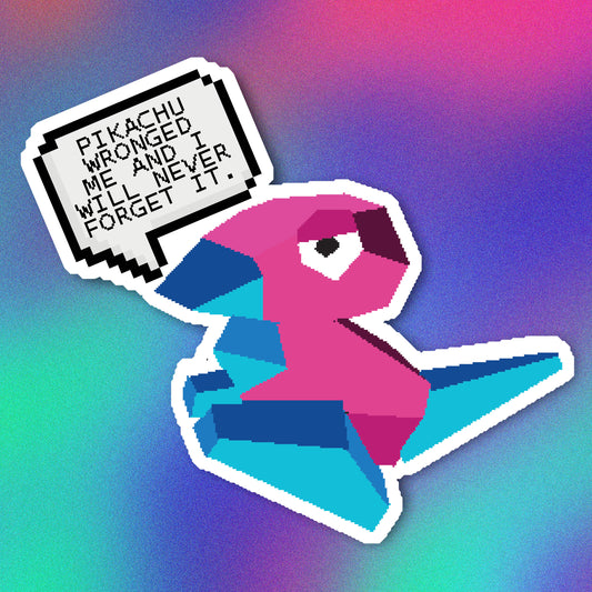 Porygon Pikachu Wronged Me Vinyl Sticker