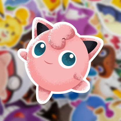 Jigglypuff Glitter Vinyl Sticker