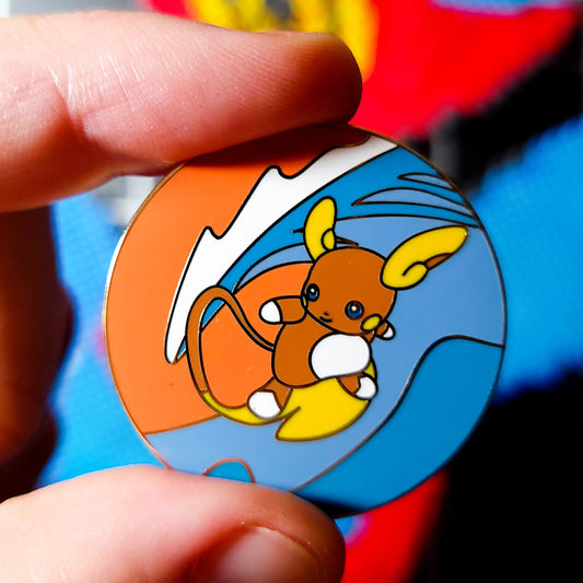 Surfing Electric Mouse Hard Enamel Lapel Pin