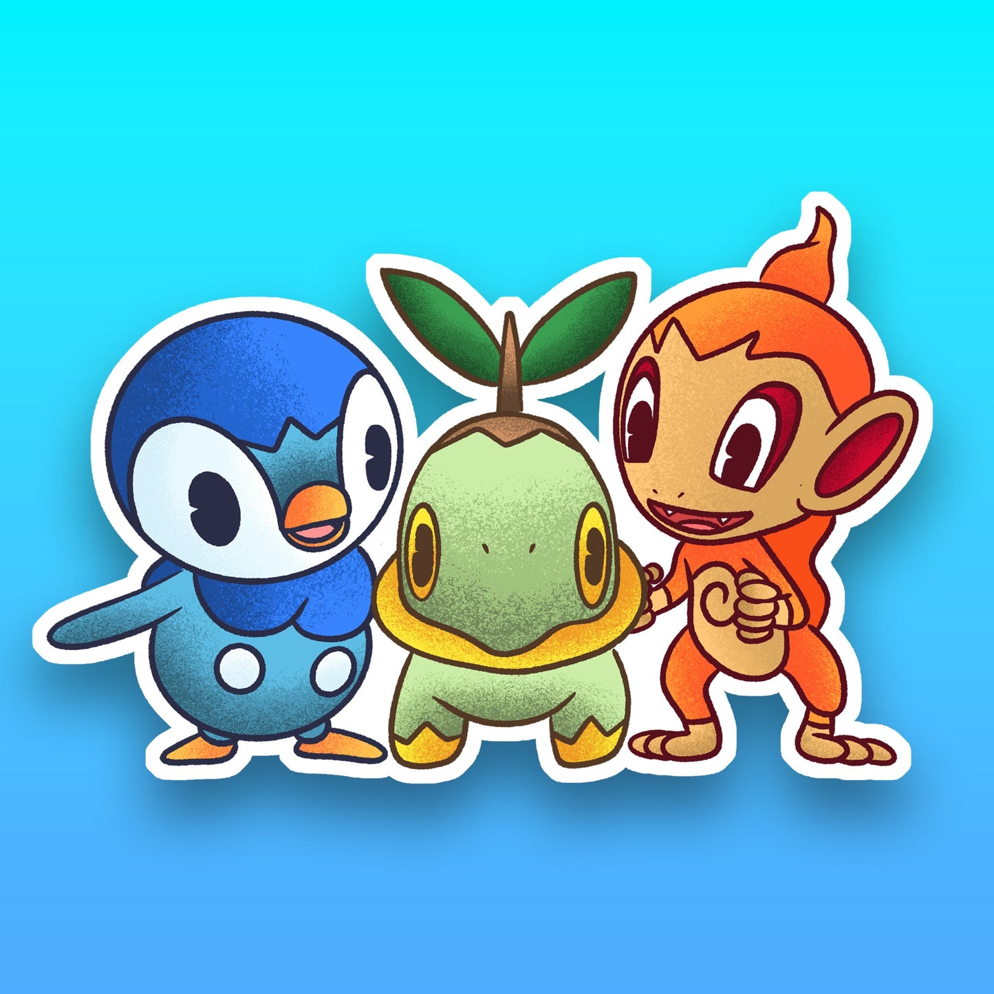 Sinnoh Starters Vinyl Sticker