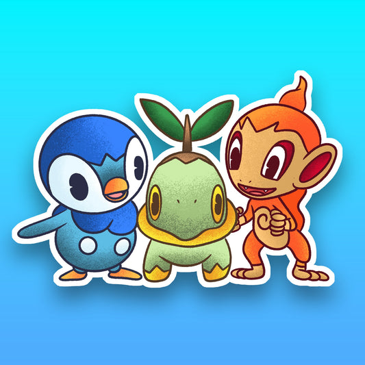 Sinnoh Starters Vinyl Sticker