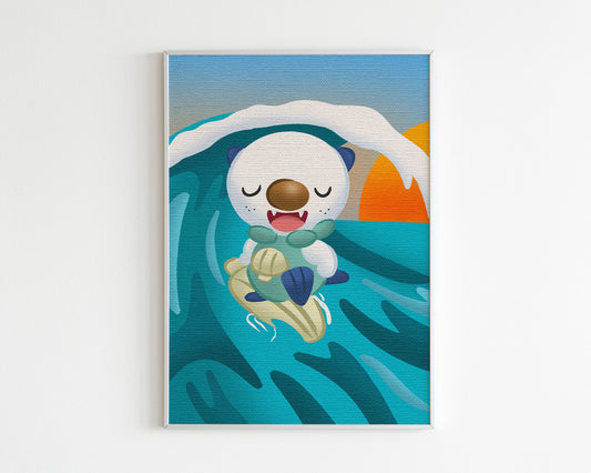 Surfing Oshawott Art Print